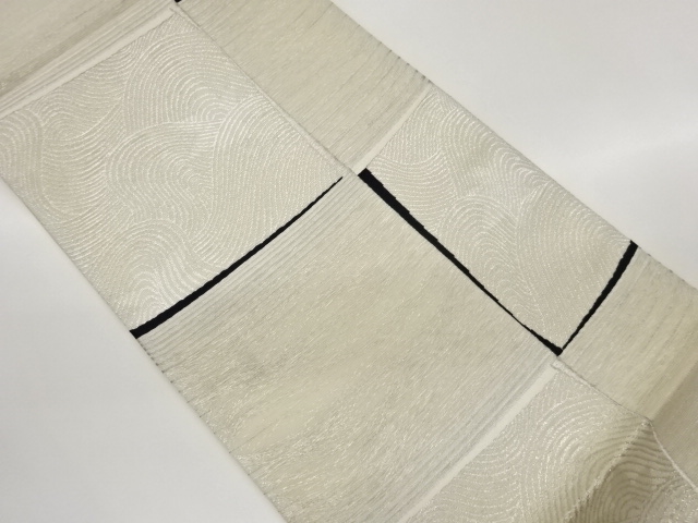 JAPANESE FUKURO OBI FOR SUMMER / WOVEN ABSTRACT CHECKERED